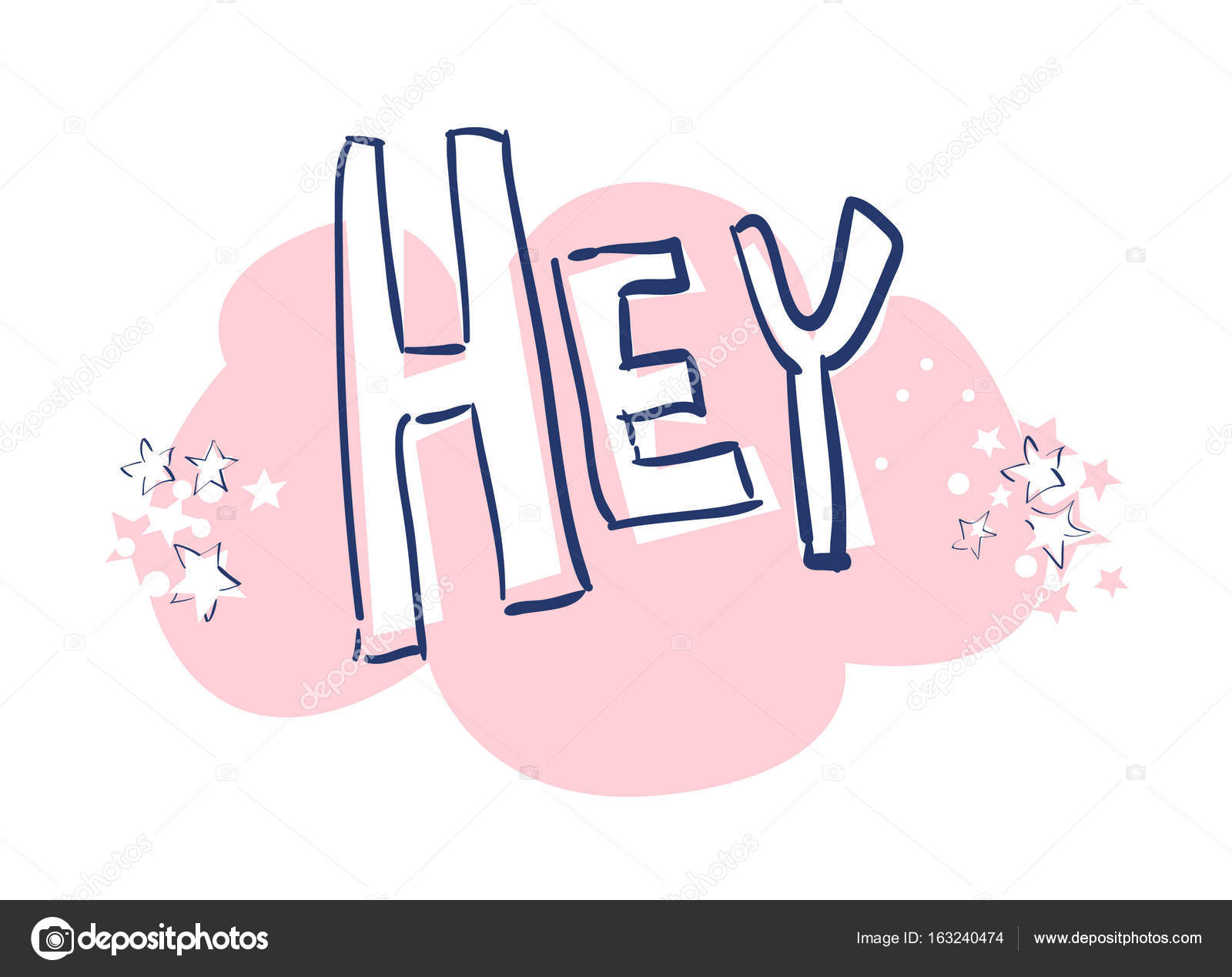 Word Hey lettering — Stock Vector © AlsouSh 163240474