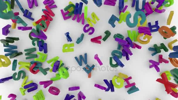 Falling letters alphabet — Stock Video
