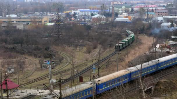 Ferrovia dei vagoni ferroviari — Video Stock