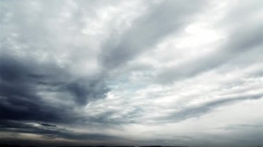 güzel gün batımı, hızlandırılmış, fırtınalı bulutlar 4k