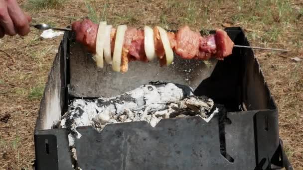 Barbecue délicieux barbecue à viande 4k — Video