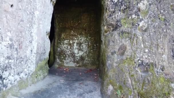 El monasterio de rocas en el bosque — Vídeos de Stock