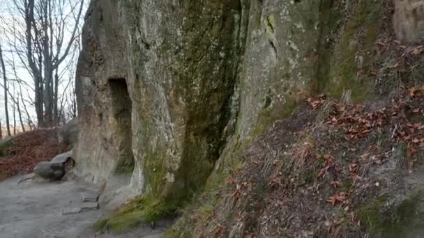 El monasterio de rocas en el bosque — Vídeos de Stock