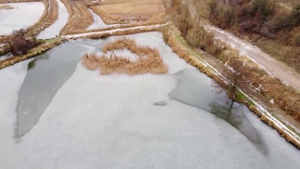 Замороженный зимний беспилотник — стоковое видео