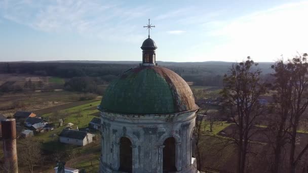 Roman Catholic Church Aerial, Ukraine — Stock Video