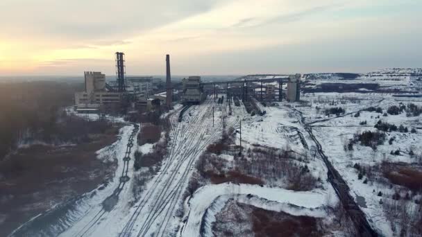 Mine de charbon, usine de traitement du charbon aéro — Video