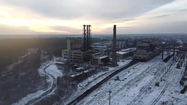 Mina de carbón, planta de procesamiento de carbón aero — Vídeo de stock