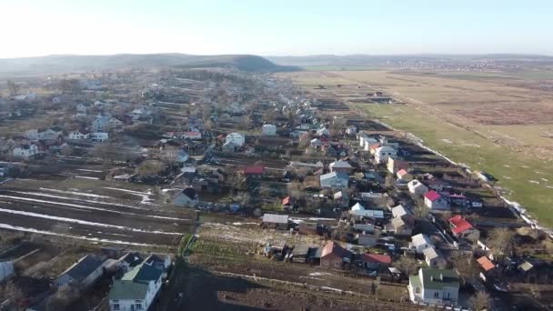 Vesnice Hryada, Ukrajina, letecký pohled — Stock video