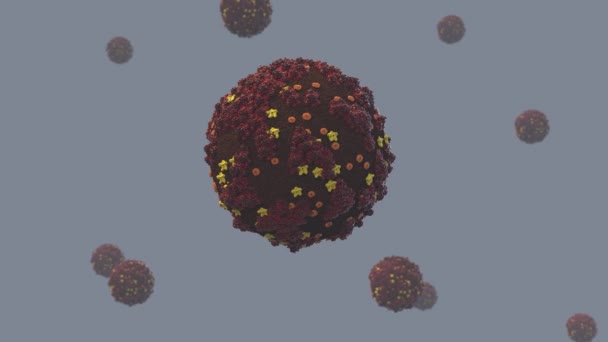 Coronavirus covid 19 SARS-CoV-2 renderização 3D — Vídeo de Stock