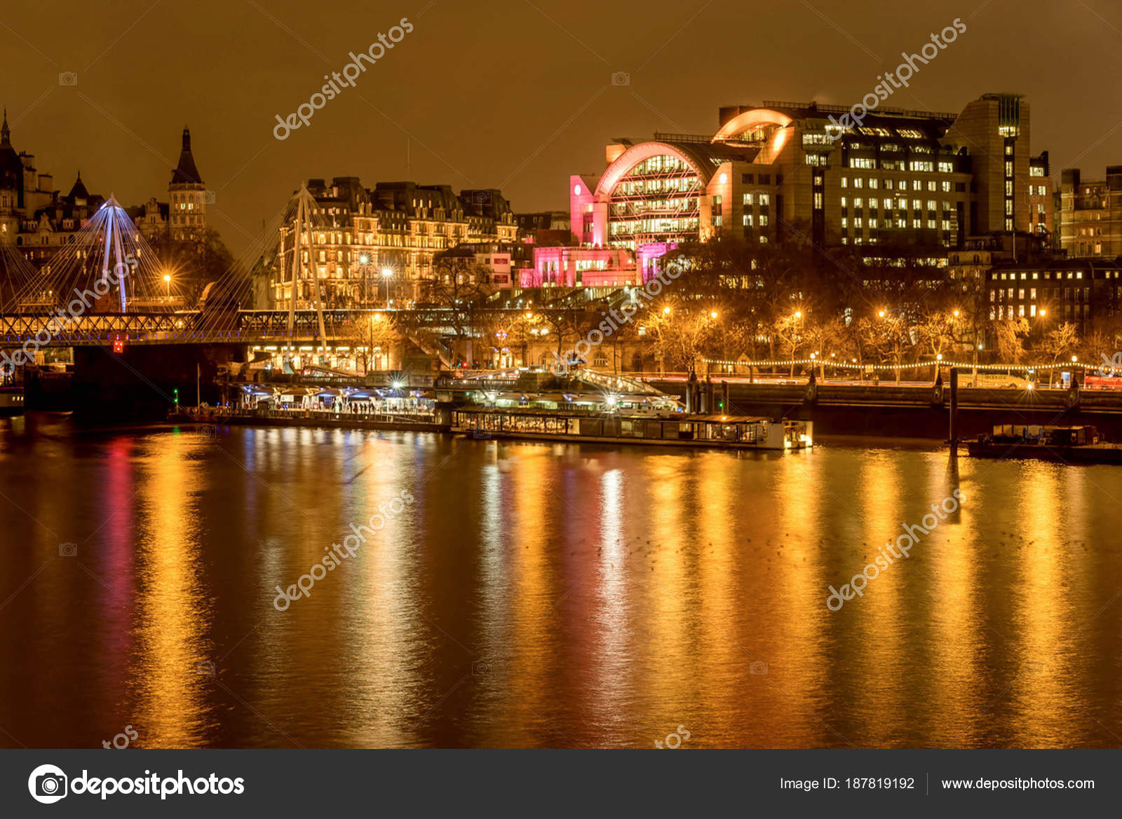 The Charing Cross Station And Hungerford Bridge By The River