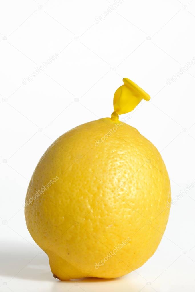 Abstract lemon from balloon