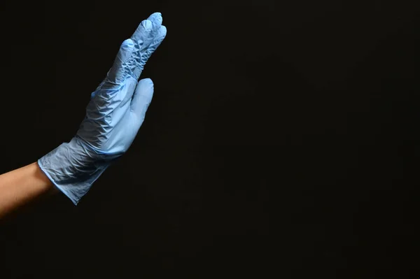 Höga Femmor Handen Sprider Färre Bakterier Handslag — Stockfoto