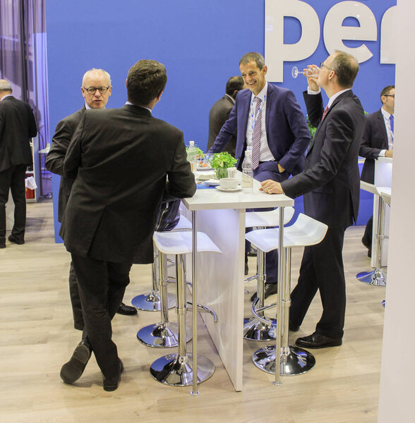 Communication of business people at the table.