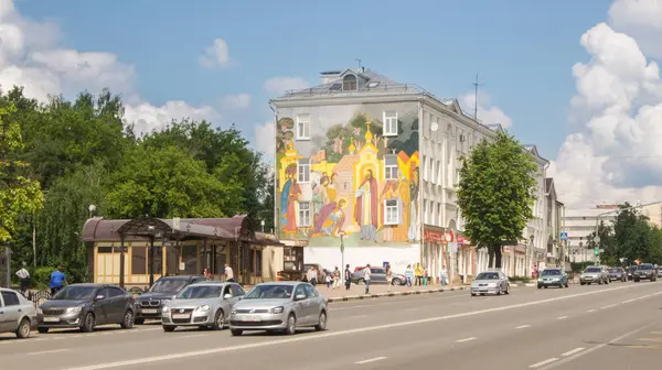 Das Bild auf dem Haus. — Stockfoto