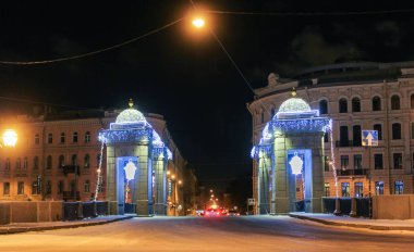 Lomonosov köprü Fontanka Nehri üzerinde.
