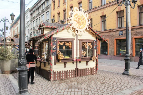 Handel stall med bagels. — Stockfoto