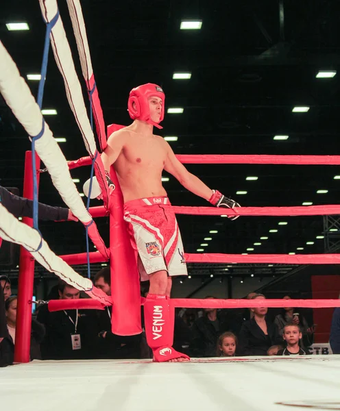 Un combattant dans le coin du ring . — Photo