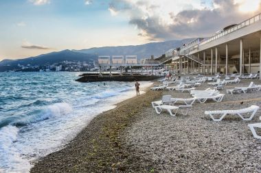 Fırtınalı havalar plaj.