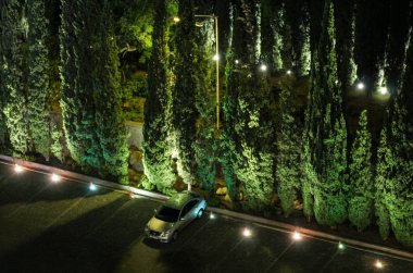 Gece park ışıkları.