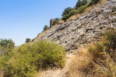 Dik kayalık yamaç.