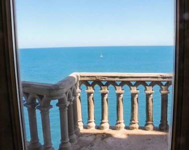 Sea view from the balcony. clipart