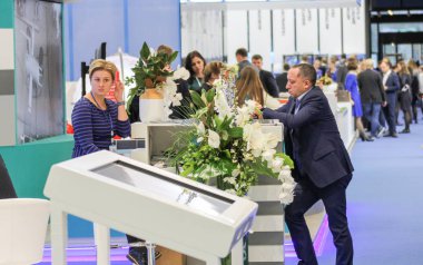 çiçekleri ile stand.