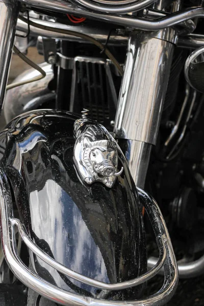 Figura estilizada de un jabalí en el ala de una motocicleta . —  Fotos de Stock