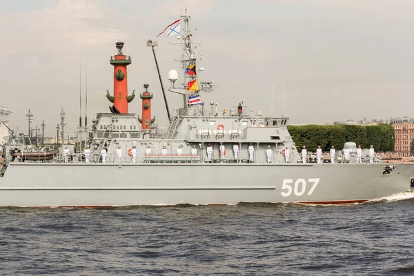 Een boot van de slag met een team. — Stockfoto