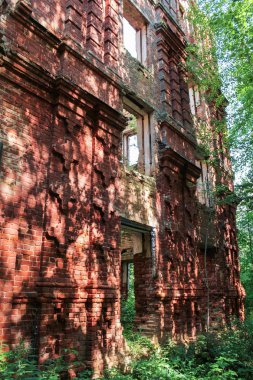 Manastır duvarları ormanda.