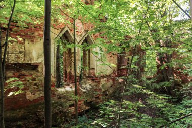 Antik bir duvarında sivri windows.