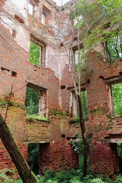 Vernietiging van de wanden van het gebouw. — Stockfoto