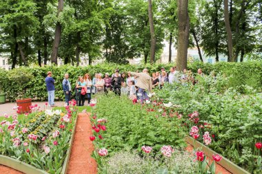Bahçede çiçek gezi.