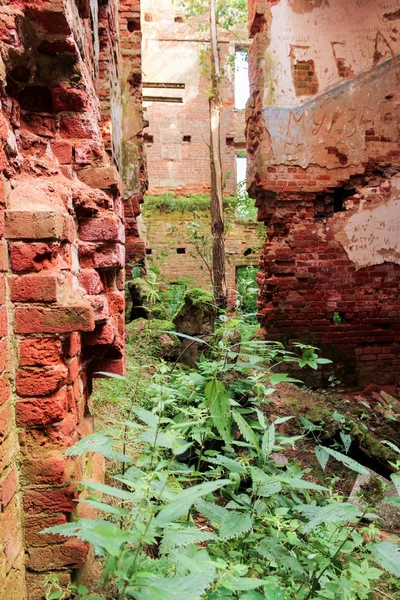 Vernietiging van de wanden van het gebouw. — Stockfoto