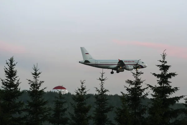 The plane is preparing to land. — Stock Photo, Image