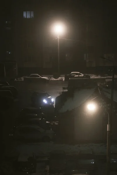 Lanternas no nevoeiro . — Fotografia de Stock