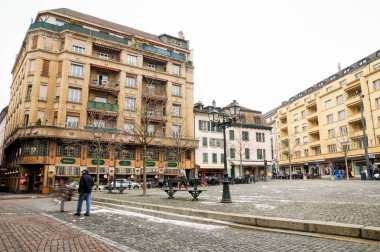 Kare şehirde taş parke.