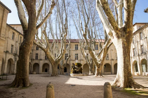 An ancient French courtyard. — Stock Photo, Image