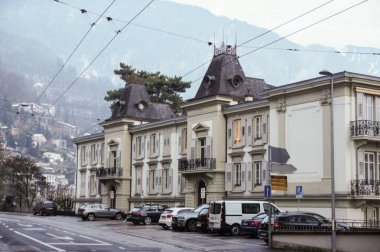 Montreux, İsviçre - 1 Mart, 2018. Mimari ve sayısı Avrupa şehirleri.