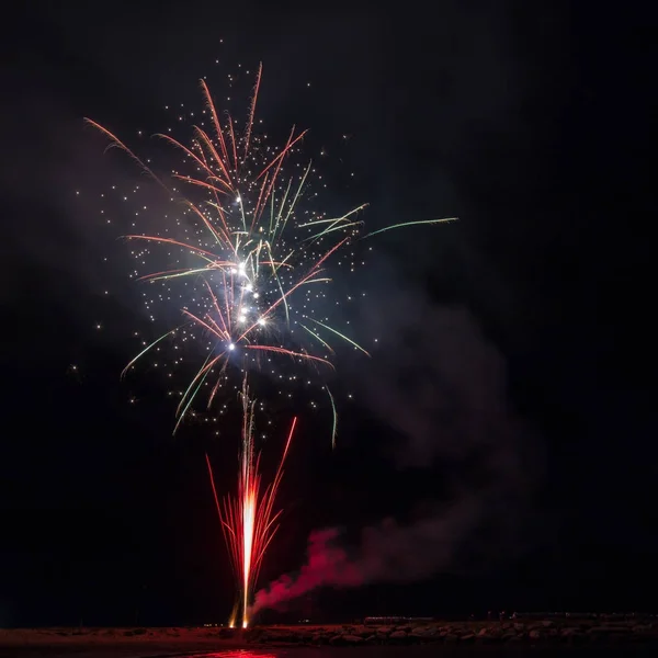 Fireworks on sea — Stock Photo, Image