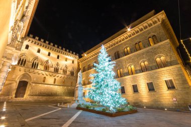 Palazzo Salimbeni at Christmas time in Siena, Italy clipart