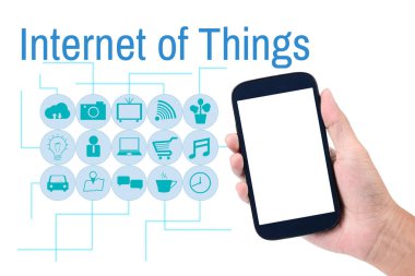 akıllı telefon kavram kullanarak adam ele şeylerin Internet