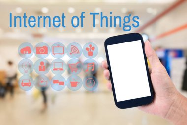 akıllı telefon kavram kullanarak kadın el şeylerin Internet