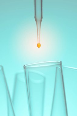 Bilim laboratuarı test tüpleri, laboratuvar ekipmanları.