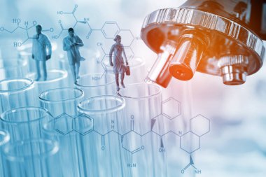 mikroskop ve laboratuvar test tüpü, bilim araştırma konsepti