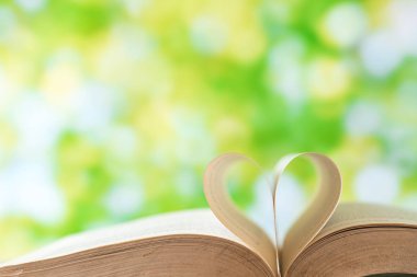 Yeşil ağaç bokeh arka plan ile Defteri'ni