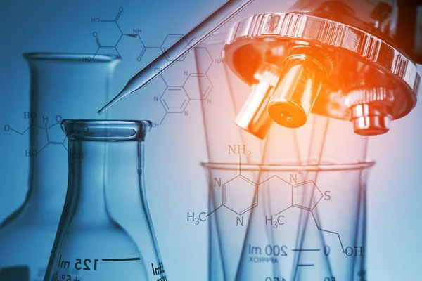 mikroskop ve laboratuvar test tüpü, bilim araştırma konsepti