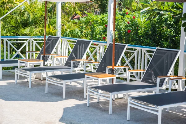 Swimming pool chairs for relax — Stock Photo, Image