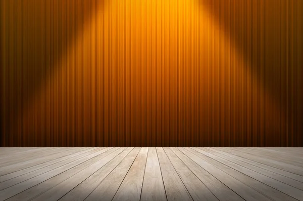 Gold curtain stage background with light beam — Stock Photo, Image