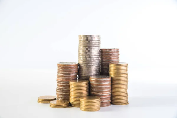 Stack money coin saving from growing of business — Stock Photo, Image
