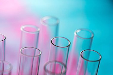 Bilim laboratuarı test tüpleri, laboratuvar ekipmanları.